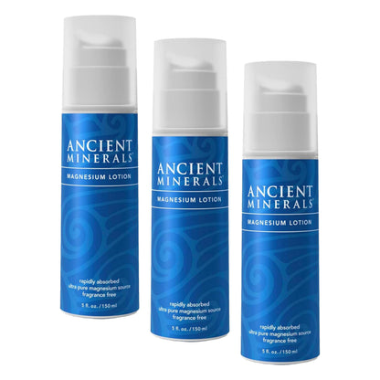 Ancient Minerals Magnesium Cream Lotion, Zechstein Chloride, 5oz | Magnesium chloride cream with shea butter, organic oils & hyaluronic acid. Non-greasy body lotion for skin hydration. 5 oz.