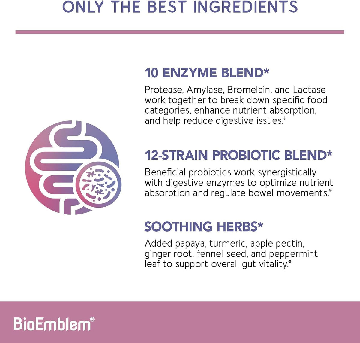 BioEmblem Triple Magnesium Complex & Digestive Enzymes for Muscles, Nerves, & Energ & Nutrient Absorption & Digestive Support