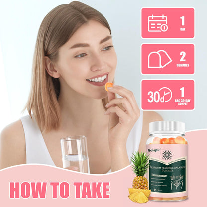 SUWENY Pineapple Gummies for Women ph Premium Feminine Balance Gummies for Women Health Immune Support Vegan, Gluten-Free & Halal-60 Gummies-30 Servings (1)