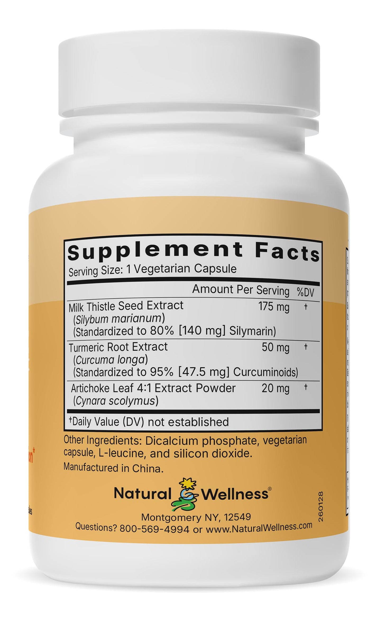 Natural Wellness Advanced Milk Thistle with Artichoke & Turmeric – Liver Support & Detox Supplement for Healthy Liver Function, Bile Flow