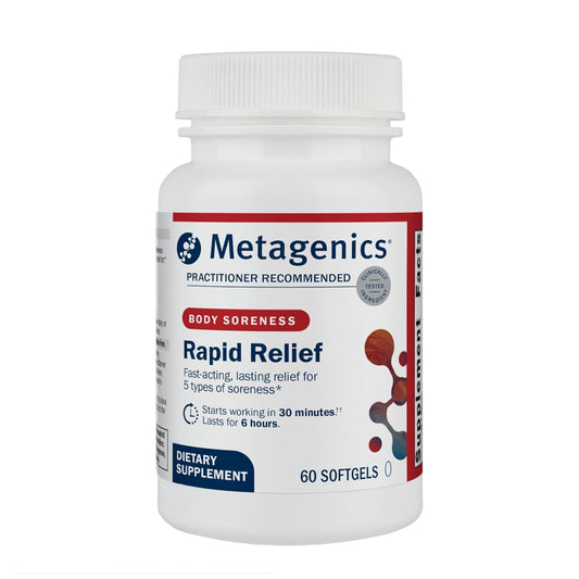 Metagenics Rapid Relief - Herbal Softgel with Turmeric & Boswellia - Supports Fast Relief for Muscle, Back & Joint Discomfort* - Drug-Free, Non-GMO, Gluten-Free - GMP Certified Facility - 60 Softgels MetagenicsBuy Supplements Australia