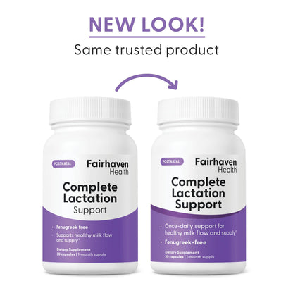 Fairhaven Health Complete Lactation Support | Support for Healthy Milk Flow | Boost Milk Supply | Improve Breastfeeding Comfort | Gluten, Dairy, Soy Free | Non-GMO | 30 Capsules