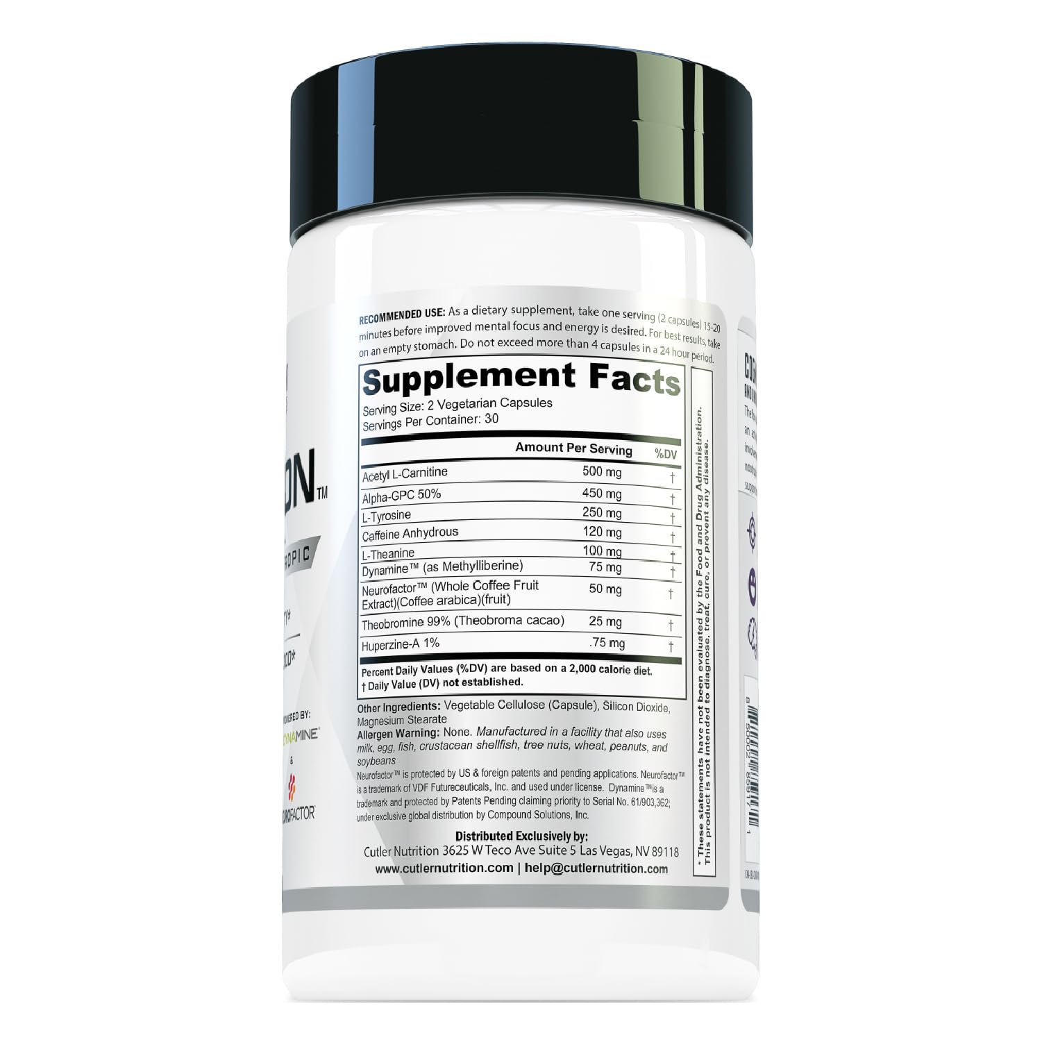 COGNITION High Potency Brain Nootropic Focus Supplement: Best Nootropic and Energy Pills for Mental Clarity, Memory, Studying, Gaming, and Work | Alpha GPC, Dynamine, Caffeine, L Theanine , 60 Count Cutler Nutrition buy supplements Au