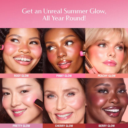 Charlotte Tilbury Unreal Healthy Glow Blush Stick - Buildable Cream Makeup with a Skincare-Infused Formula - Easy to Use, Blendable & Leaves Skin with a Luminous Sheen - Berry Glow