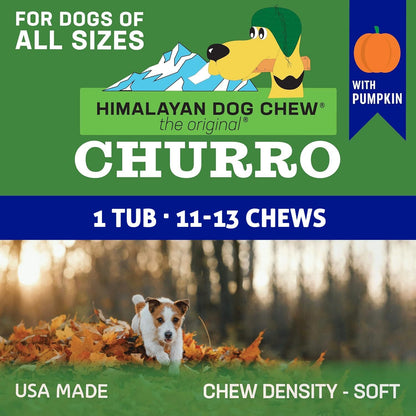 Himalayan Dog Chew Churro, Soft Yak Cheese Treat, Peanut Butter, 4 Sticks | 100% Natural, Soft Density Dental Support, Gluten Free, Healthy Safe Dog Treats for All Breeds and Ages, Lactose & Grain Free