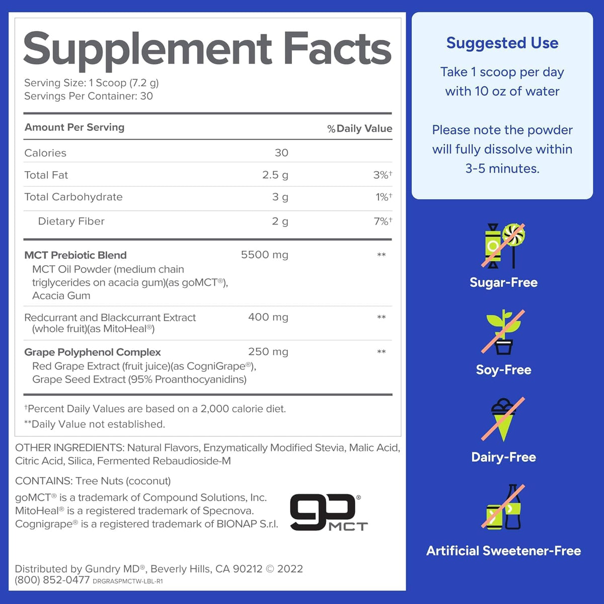 Gundry MD® MCT Wellness Powder, Watermelon Lemonade Flavor, 30 Servings | Support Energy, Ketone Production and Brain Health, Keto Friendly
