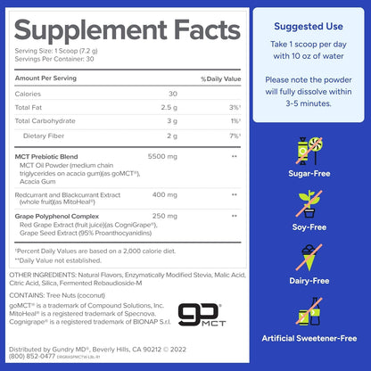Gundry MD® MCT Wellness Powder, Watermelon Lemonade Flavor, 30 Servings | Support Energy, Ketone Production and Brain Health, Keto Friendly