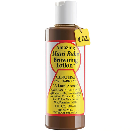 Maui Babe Browning Lotion - Natural Hawaiian Tan Accelerator with Vitamins & Antioxidants