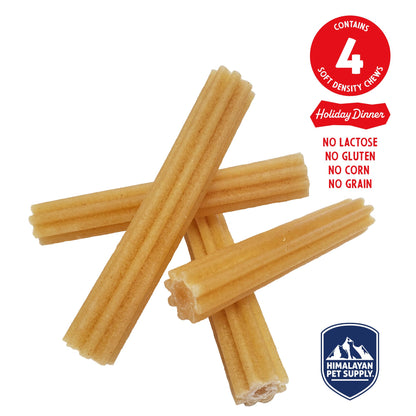 Himalayan Dog Chew Churro, Soft Yak Cheese Treat, Peanut Butter, 4 Sticks | 100% Natural, Soft Density Dental Support, Gluten Free, Healthy Safe Dog Treats for All Breeds and Ages, Lactose & Grain Free