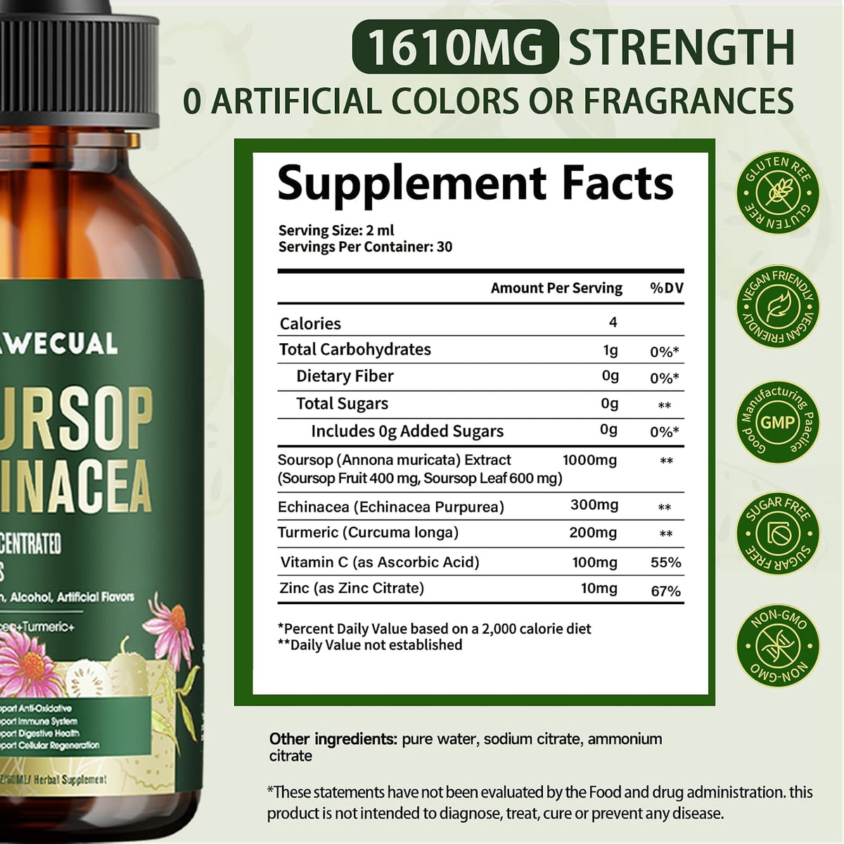 Soursop Echinacea Drops & Liposomal Cayenne Pepper Drops Supplement Bundle