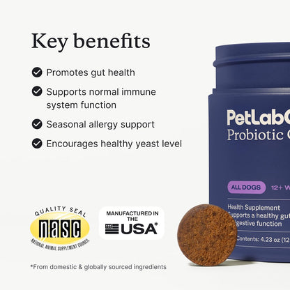 PetLab Co. - Gut & Allergy Support Bundle: Dog Probiotics for Effortless Gut Health Support & Allergy & Immune Chews for Seasonal Allergy Support – Target paw Licking & Scratching at the Source