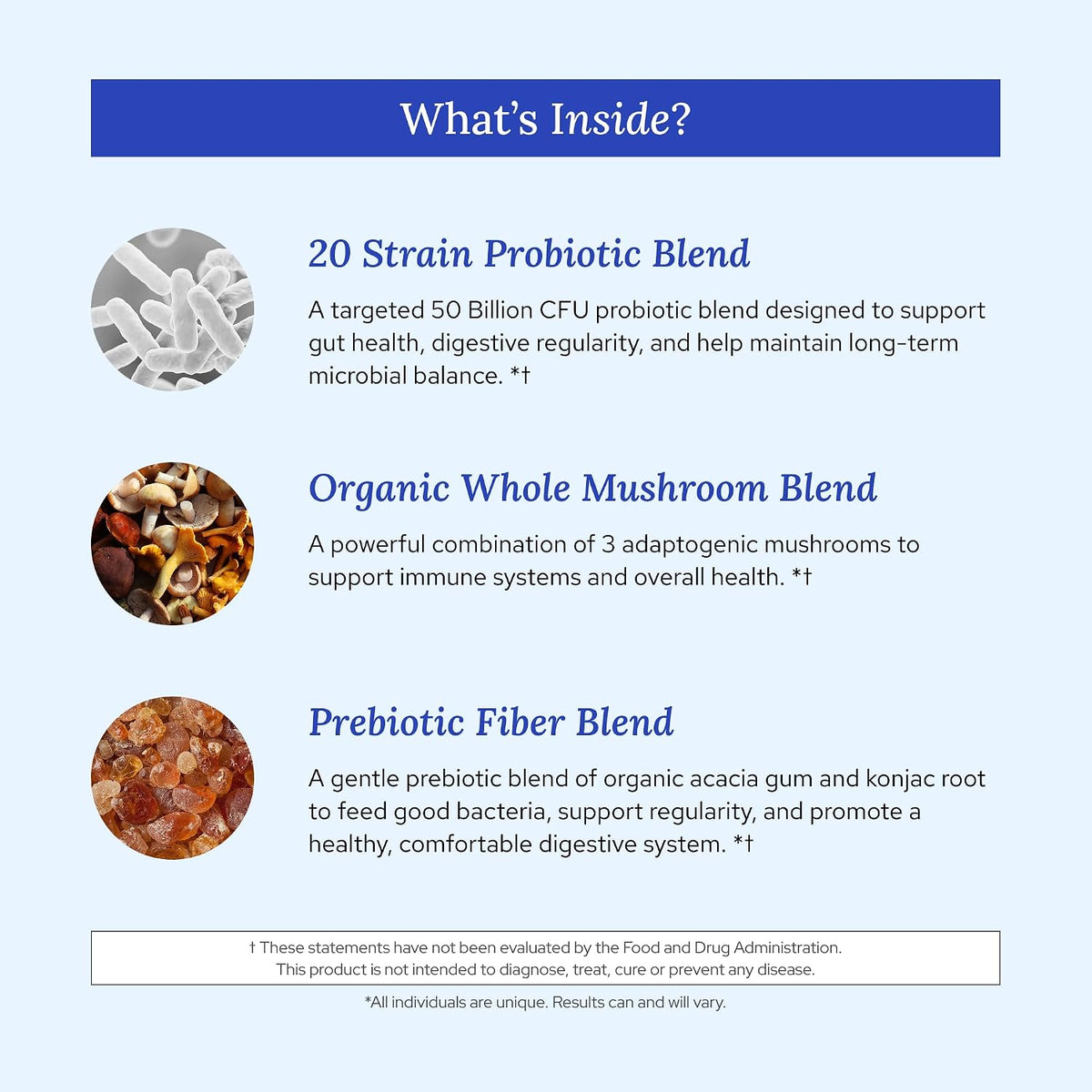 Gundry MD® Daily Pre & Pro Biotics with 50 Billion CFUs, 30 Servings | Added Organic Adaptogenic Mushroom Blend for Immune Support, Proactive Digestion, Leaky Gut & Gut Health Support, Once Daily