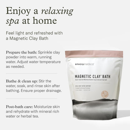 Magnetic Bentonite Clay Bath Soak, Detox & Cleanse, 500g | Sodium & calcium bentonite with Himalayan salt. Use as body soak, foot soak, or face clay mask. Rejuvenating & cleansing.