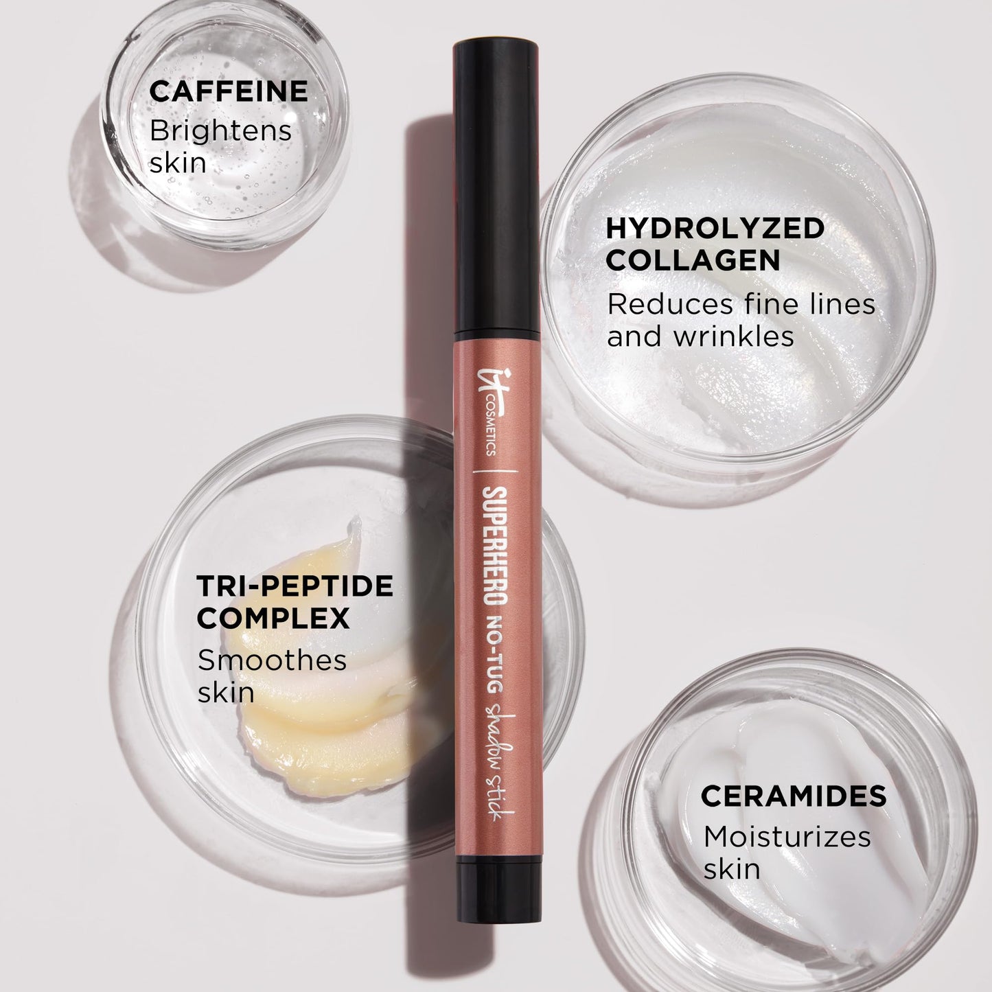IT Cosmetics Superhero No-Tug Waterproof Eyeshadow Stick - Cream Eye Shadow with Built-In Primer - Longwear & Blendable - Suitable Eye Makeup