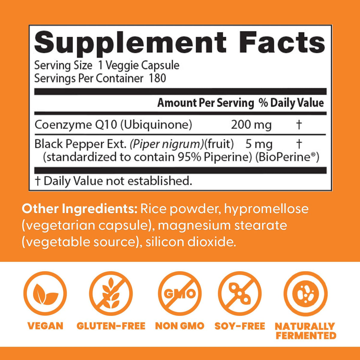 Doctor's Best High Absorption CoQ10 200mg with BioPerine Supplement - Coenzyme Q10 Caps for Heart Health & Antioxidant Support, CoQ10 200 mg for Women & Men, Non GMO - 60 Veg Capsules
