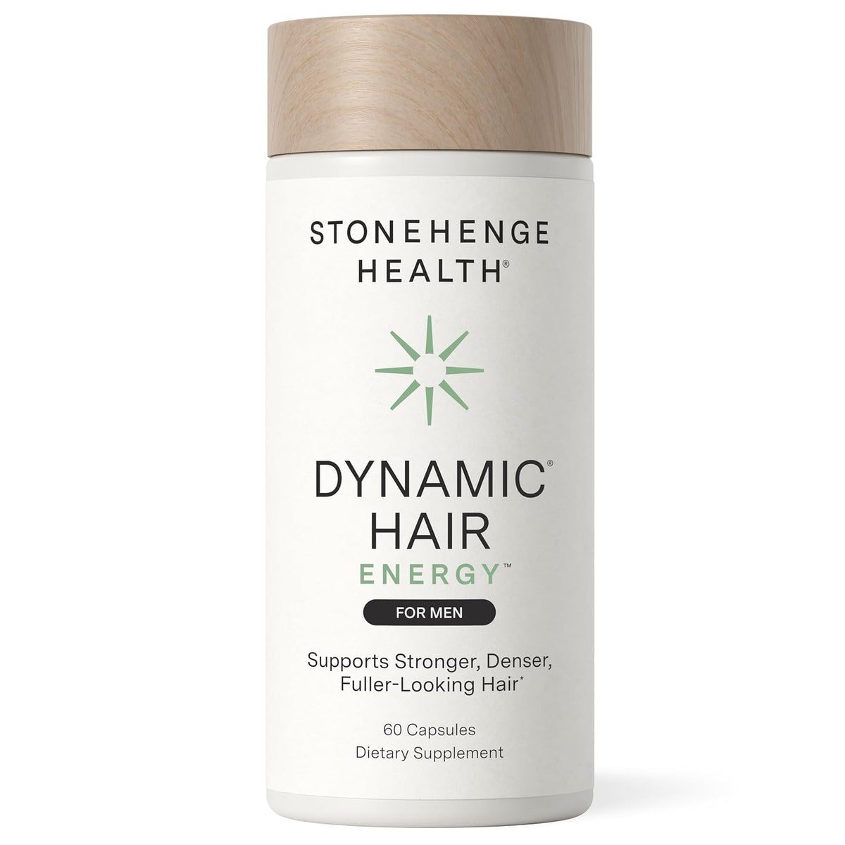 Stonehenge Health Dynamic Hair Energy for Men – Hair Growth Supplement with Saw Palmetto, Spermidine, Biotin & Tocotrienols – Supports Thicker, Denser, Fuller-Looking Hair – 60 Vegetarian Capsules