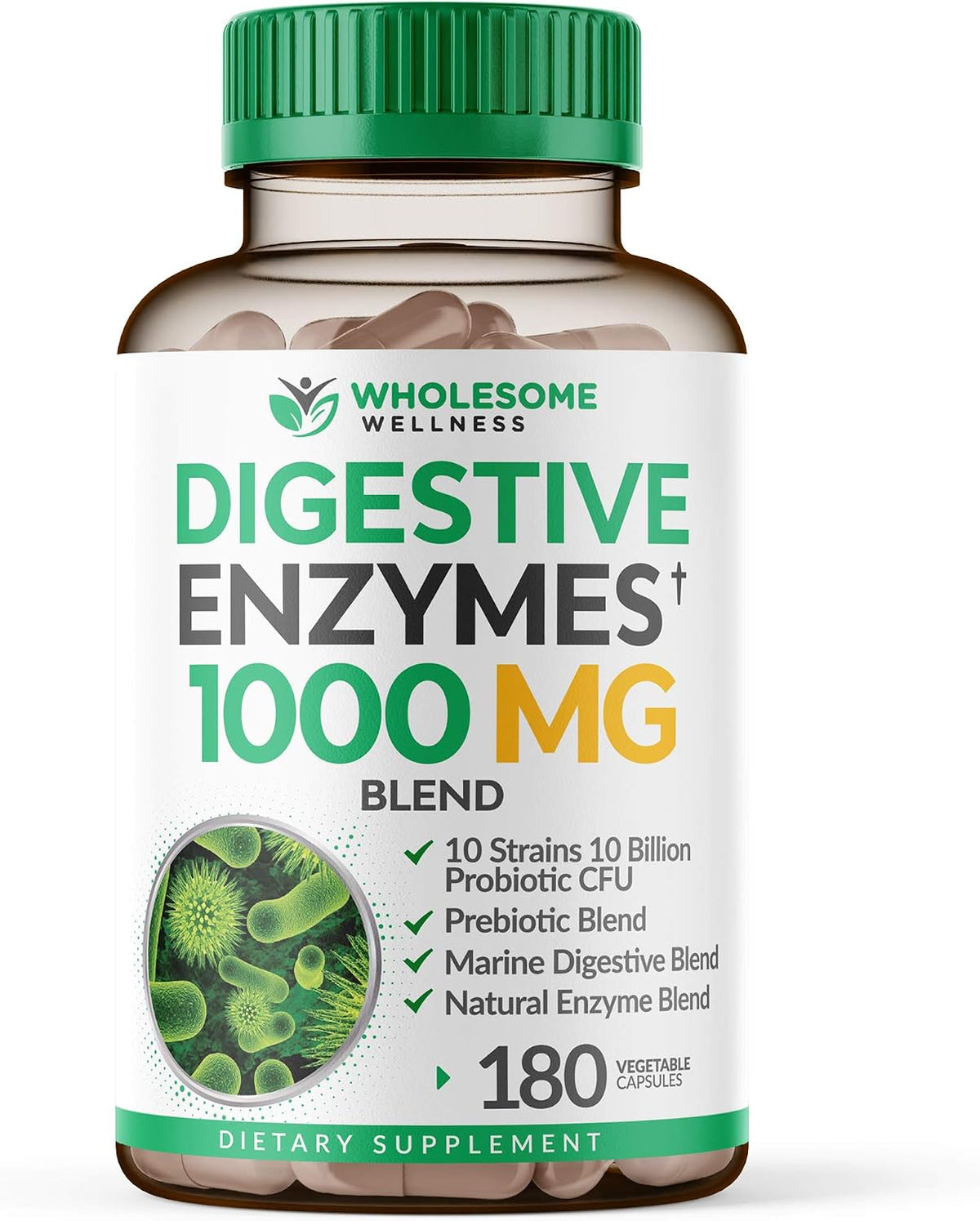 Wholesome Wellness Dr. Formulated Raw Probiotics for Women 100 Billion CFUs + Digestive Enzymes 1000MG Plus Prebiotics & Probiotics Supplement Bundle