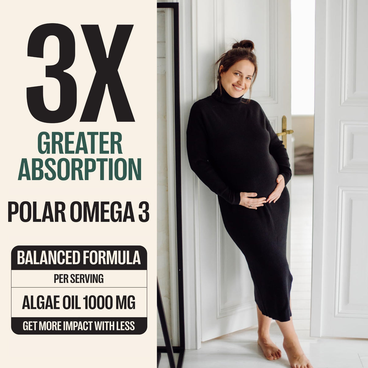 ORLO Prenatal DHA Supplement 1000mg - Mercury & Heavy Metals Free Algae Oil - Icelandic Nordic Omega-3, Mom & Baby Brain Development, No Fishy Aftertaste, 120 Vegan Easy-to-Swallow Mini Softgels & Jar