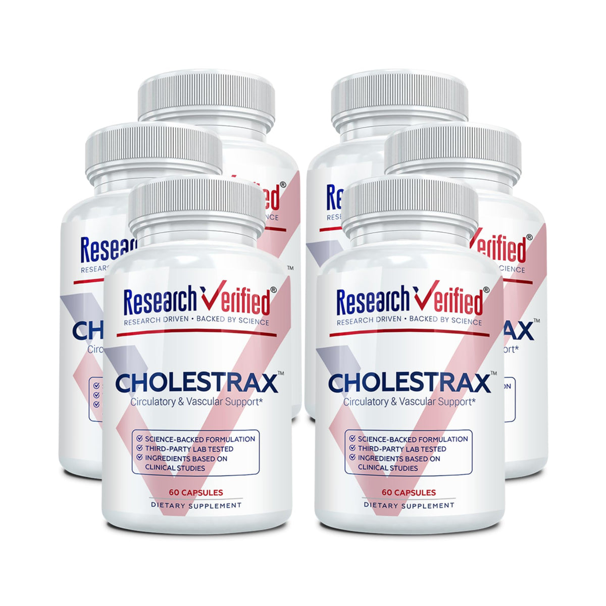 Research Verified Cholestrax - Support LDL and HDL Levels - Berberine, Lecithin, Berry Complex - 60 Capsules - 1 Month Supply - Vegan
