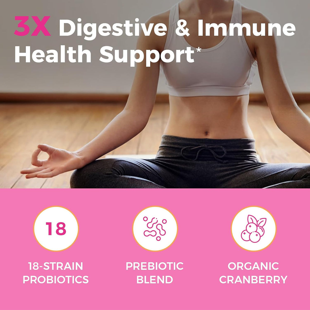 NewRhythm Female Health Bundle: Vaginal Flora Balance + Menopause Comfort, Organic Cranberry, Black Cohosh, 18 Probiotic Strains, 90 Vegan Caps