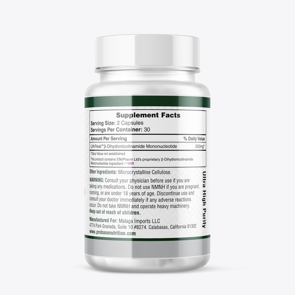 Uthpeak NMNH NAD Supplement 250mg - Recommended Dose for Healthy Aging, a Memory Focus Supplement for Cognitive Function Support (60 Capsules) - Alternative to NR, NAD, Quercetin and Fisetin