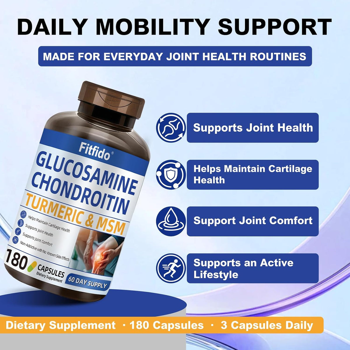 Glucosamine Chondroitin MSM, Turmeric & Boswellia, 180 Count