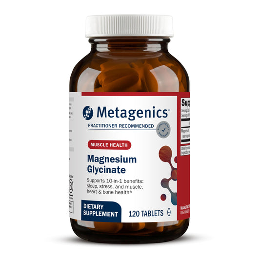 Metagenics Magnesium Glycinate - Highly Absorbable Magnesium Supplement for Sleep, Stress Relief & Muscle Relaxation* - Supports Bone, Heart & Nerve Health* - Non-GMO, Gluten-Free - 120 Tablets MetagenicsBuy Supplements Australia