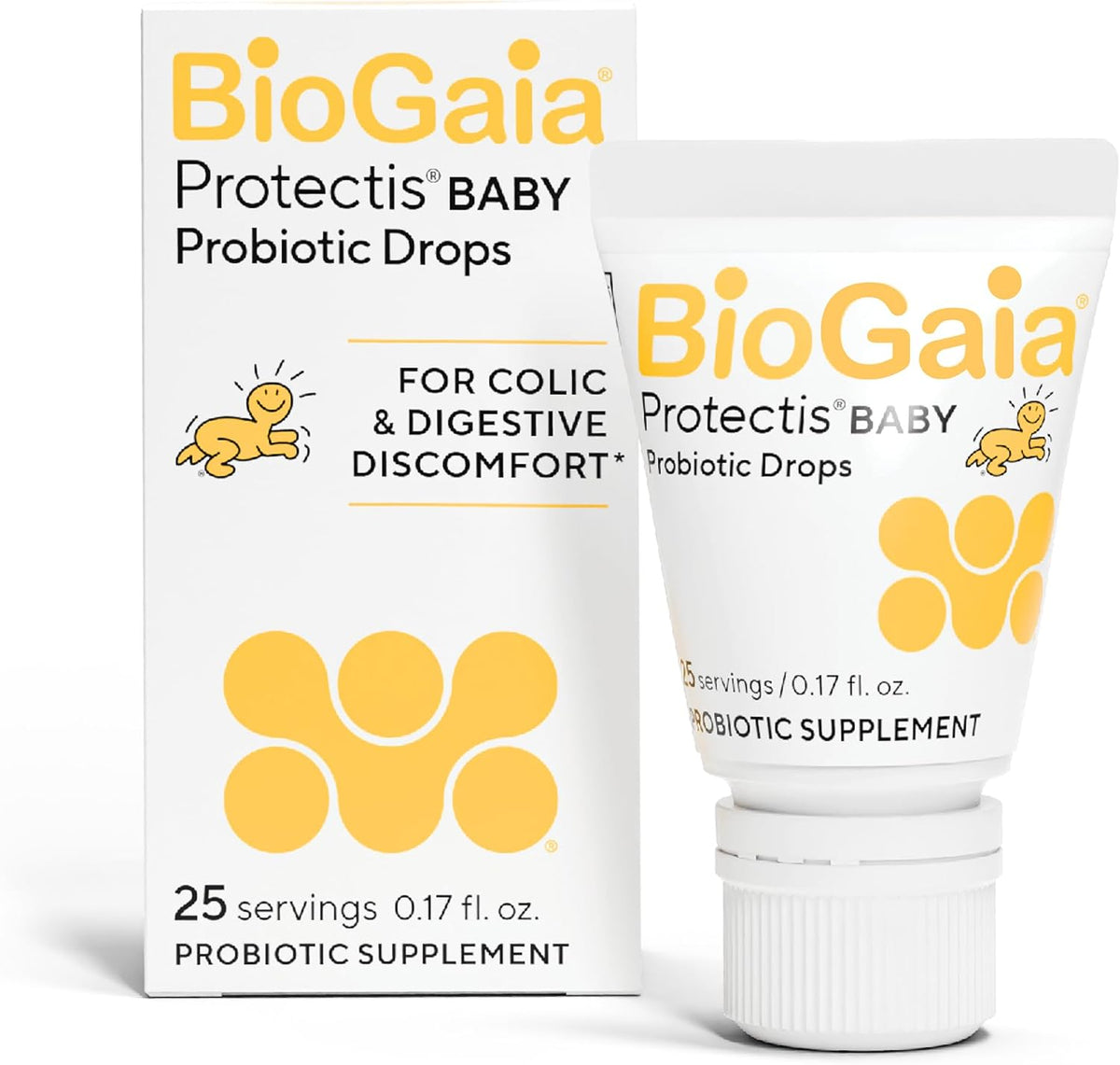 BioGaia Baby Probiotic Drops - Baby Essentials for Colic & Gas Relief, Safe for Newborns, Reduces Crying, Fussing, Colic, Gas, Spit-ups and Constipation, No allergens, Dairy, Soy, Gluten, or Sugar