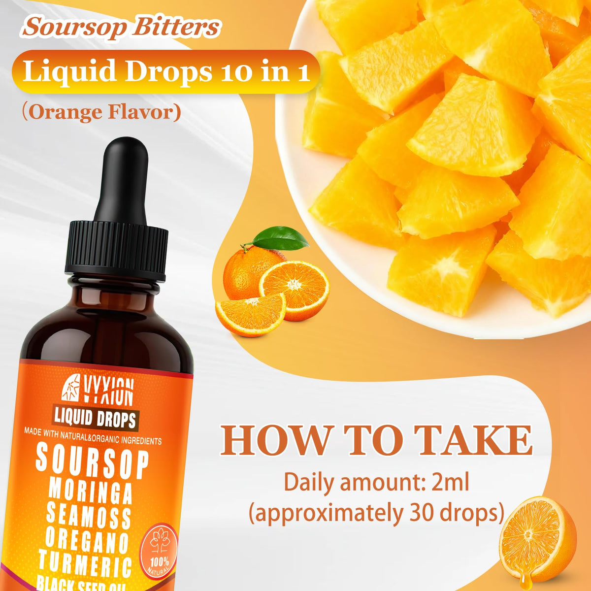 Soursop Bitters Liquid Drops 10 in 1 with Sea Moss, Moringa, Turmeric, Black Seed Oil, Oregano, Ashwagandha | Herbal Extracts for Overall Health-Enhancing |Vegan, Non-GMO| 2 Fl Oz(Mixed Berry Flavor)
