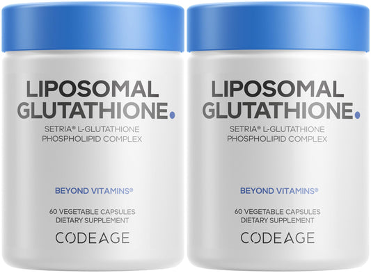 Codeage Liposomal Glutathione Supplement - Pure Reduced Setria L-Glutathione, Liposomal Delivery, Phospholipid Complex - Vegan, Non-GMO - 2-Pack CodeageBuy Supplements Australia