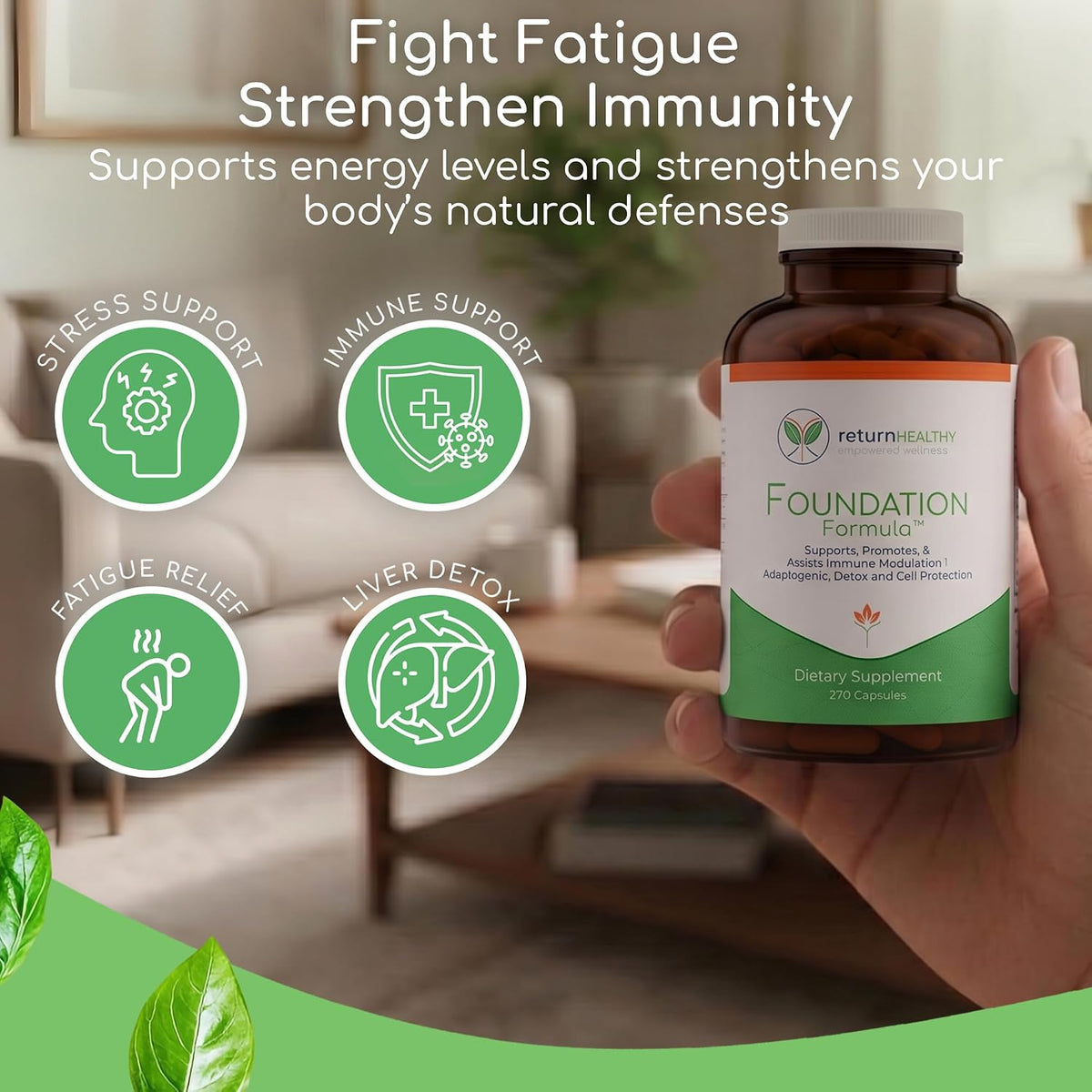 Foundation Formula | Tick Immune Support Supplement | with Japanese Knotweed Root, Cat's Claw, Milk Thistle | Resveratrol Supplement | Non-GMO, All-Natural & Vegetarian, 270 Capsules