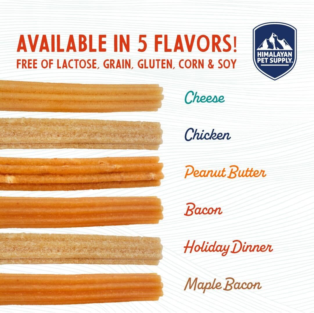 Himalayan Dog Chew Churro, Soft Yak Cheese Treat, Peanut Butter, 4 Sticks | 100% Natural, Soft Density Dental Support, Gluten Free, Healthy Safe Dog Treats for All Breeds and Ages, Lactose & Grain Free