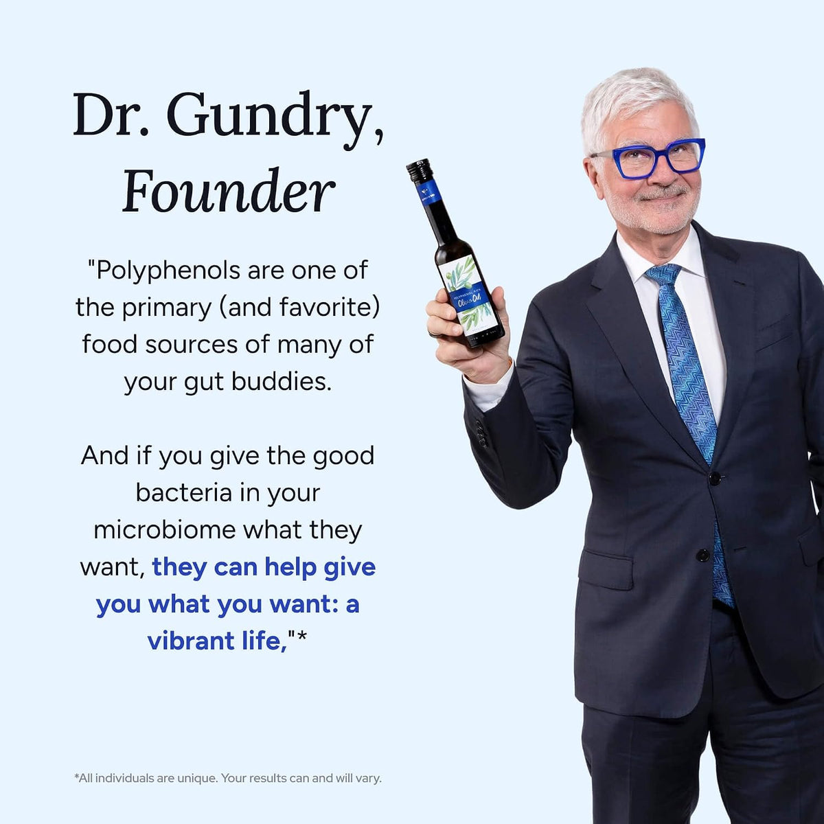Gundry MD® Organic Extra Virgin Polyphenol-Rich Moroccan Olive Oil | Robust & Peppery Flavor, Cold Pressed, Wellness Supplement, USDA Organic, Best Results when Consumed as Supplement Shot