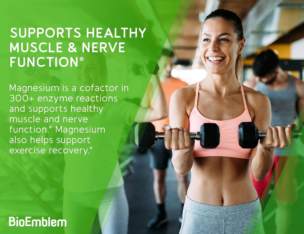 BioEmblem Triple Magnesium Complex & Digestive Enzymes for Muscles, Nerves, & Energ & Nutrient Absorption & Digestive Support