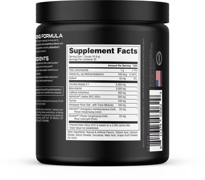 Bucked Up Pre Workout - Best Tasting - 6 Grams Citrulline, 2 Grams Beta Alanine Non Proprietary Blend, Powder (Strawberry Kiwi)
