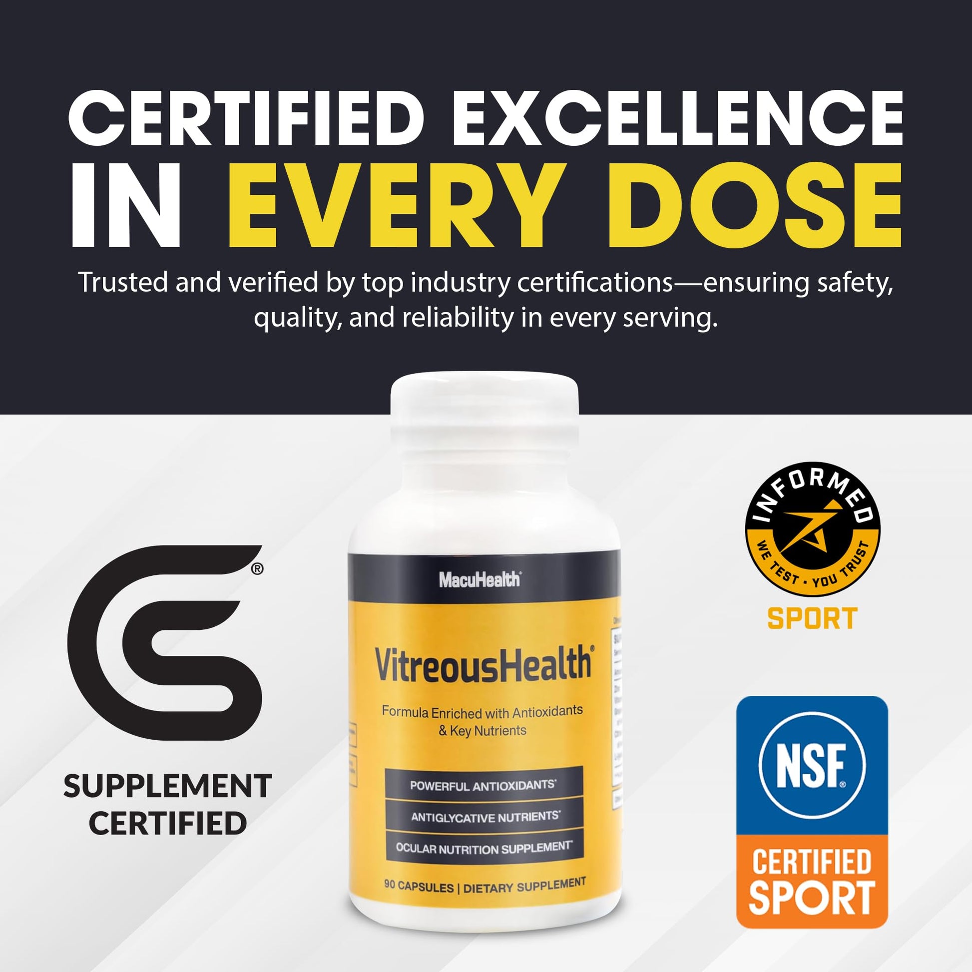 Macuhealth VitreousHealth Evidence-Based Eye Supplement - 90 Capsules MacuhealthBuy Supplements Australia