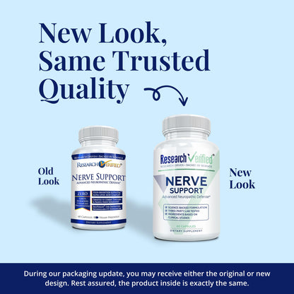Research Verified Nerve Supplement - ALA, Magnesium, B Vitamins, Boswellia, Corydalis, BioPerine - Antioxidant & Nutritional Support - 60 Vegan Capsules - Pack of 3