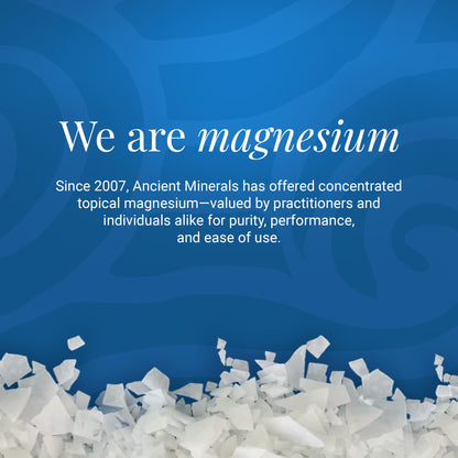 Ancient Minerals Magnesium Bath Flakes Ultra with MSM, Zechstein, 1.65lb | Zechstein magnesium chloride + OptiMSM organic sulfur bath salts. Soothing mineral soak for skin & body. 1.65 lb.