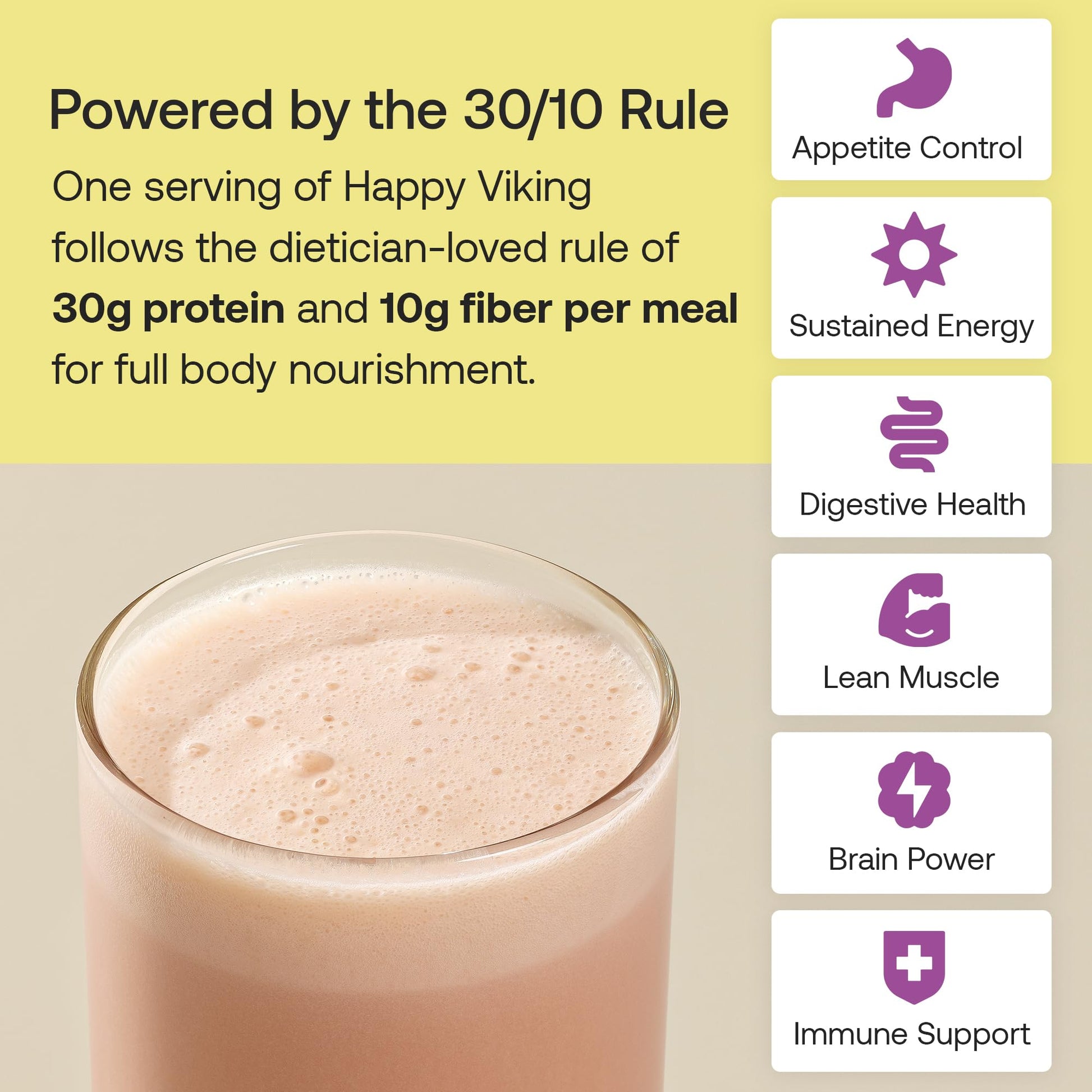 Happy Viking Plant-Based Protein Powder +100 Superfoods Vanilla Meal Replacement Shake, Created by Venus Williams, 30g Plant Protein, 10g Fiber, Vegan, Gluten-Free, Non-GMO, 15 Meals Happy Viking buy supplements Au