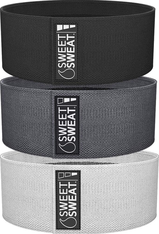 Sweet Sweat Hip Bands with 3 Levels of Resistance | Non-Slip Fabric Booty Bands for Squats & Lunges | Includes Free Mesh Carrying Bag Sports Research buy supplements Au