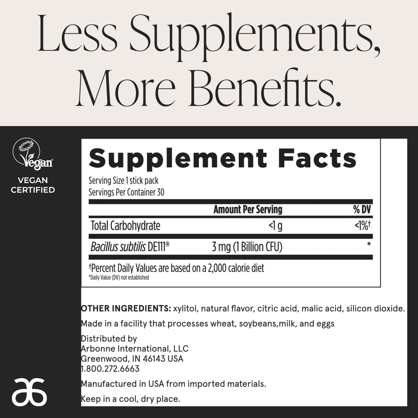 Arbonne BioticSticks Fast Melt Probiotic for Gut Health – Probiotics for Women, Men, and Kids – Gut Health Supplement – Vegan, Gluten-Free
