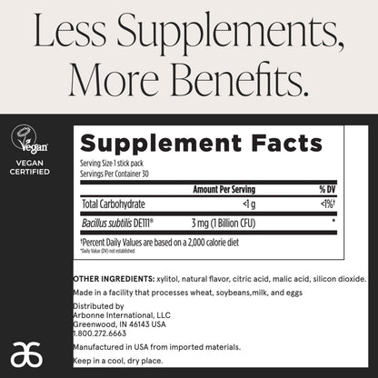 Arbonne BioticSticks Fast Melt Probiotic for Gut Health – Probiotics for Women, Men, and Kids – Gut Health Supplement – Vegan, Gluten-Free