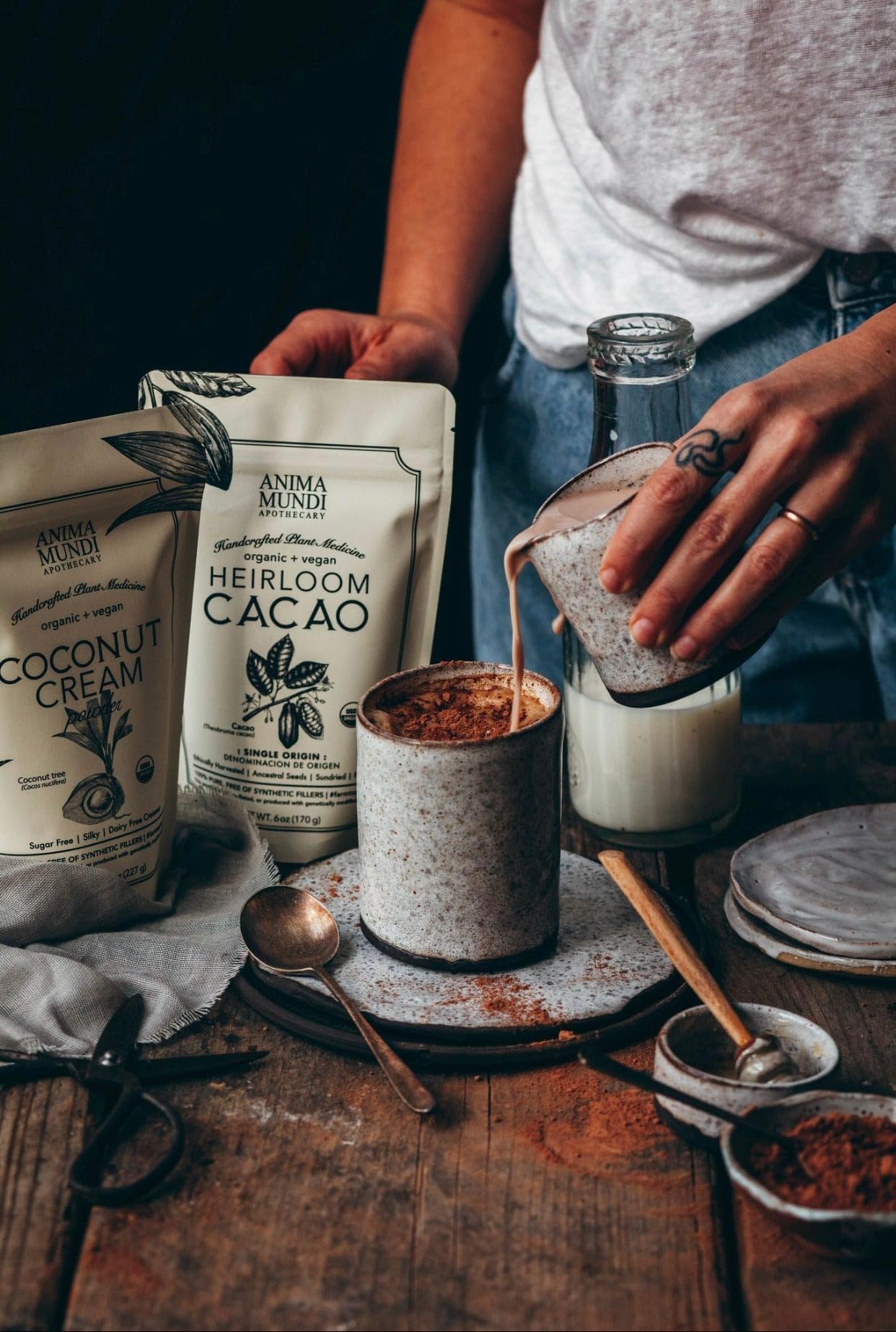 Anima Mundi Heirloom Cacao Powder - Organic Ancestral Seeds - Single Origin Ecuador Cacao Arriba Superfood for Ceremonial Rituals - Antioxidant-Rich