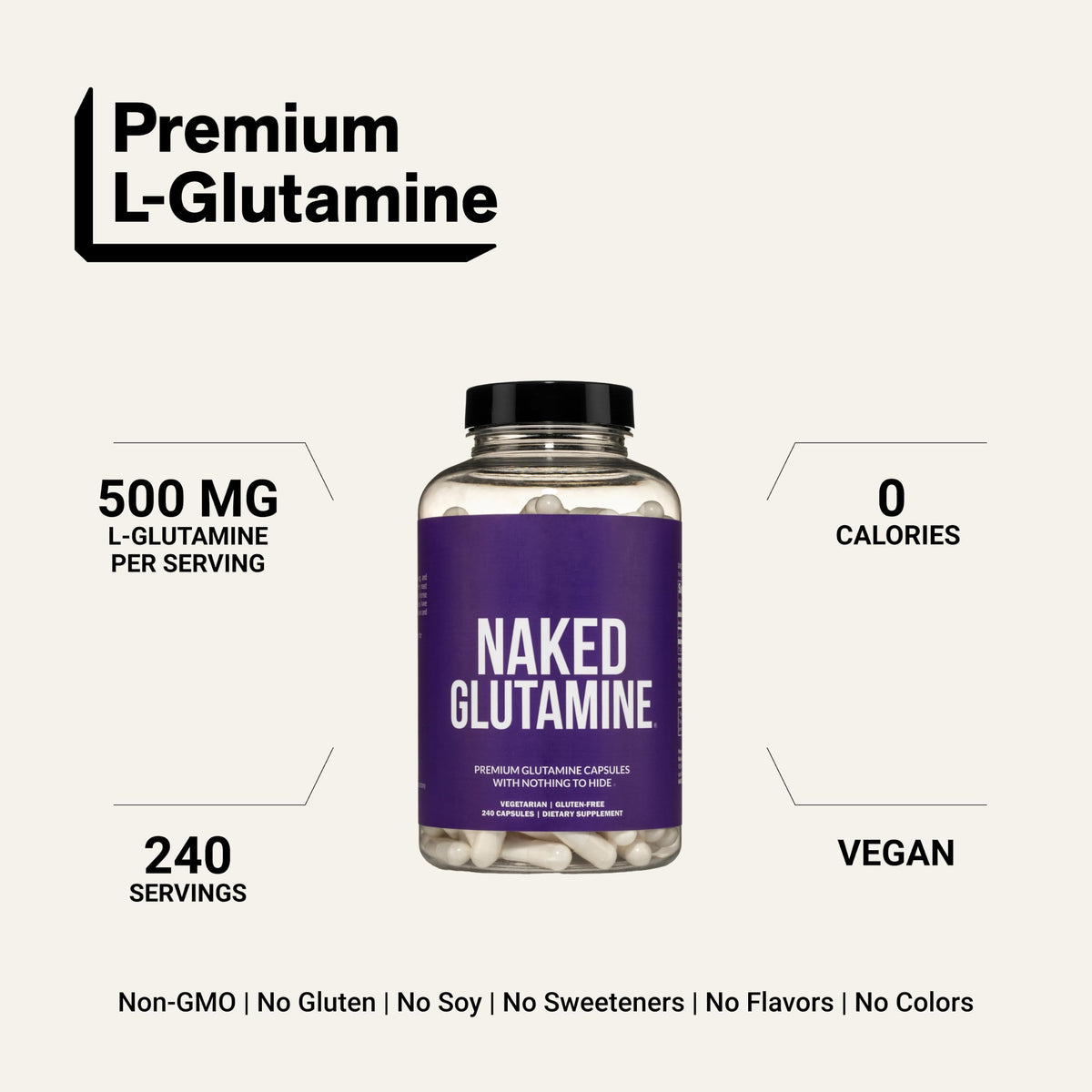 Pure L-Glutamine Made in the USA - 200 Servings - 1,000g, 2.2lb Bulk, Vegan, Non-GMO, Gluten and Soy Free. Minimize Muscle Breakdown & Improve Protein Synthesis. No Additives