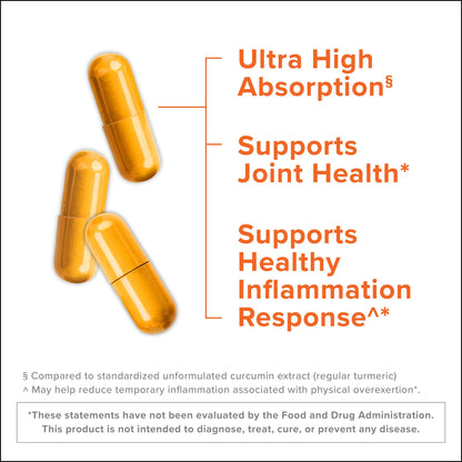 Turmeric Curcumin Capsules, Qunol with Ultra High Absorption 1500mg, Joint Support, Dietary Supplement, Extra Strength, 90 Vegetarian Capsules