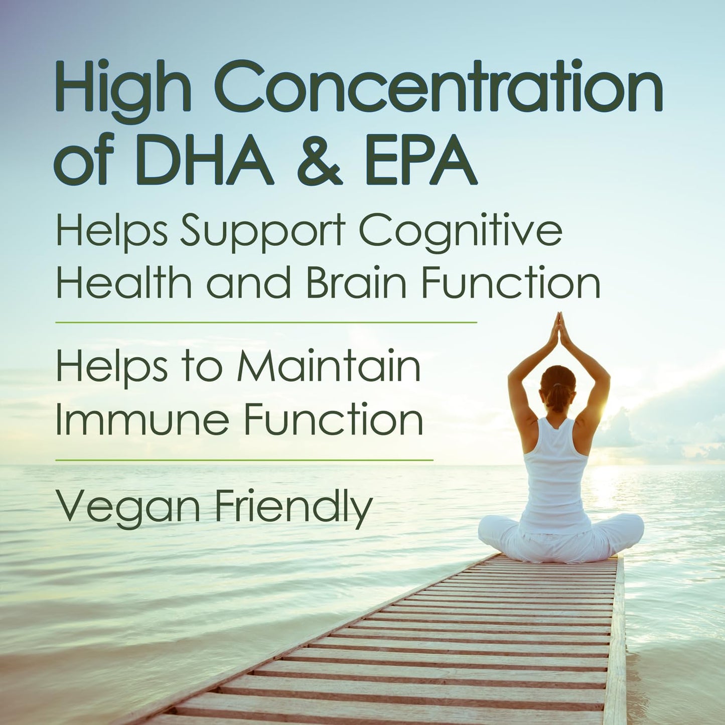 Ultimate Strength Plant Based Omega 3 Supplements, Organic EPA and DHA Omega 3 Fatty Acid Supplements from Algae Oil, No Fishy Aftertaste, 120 Softgels