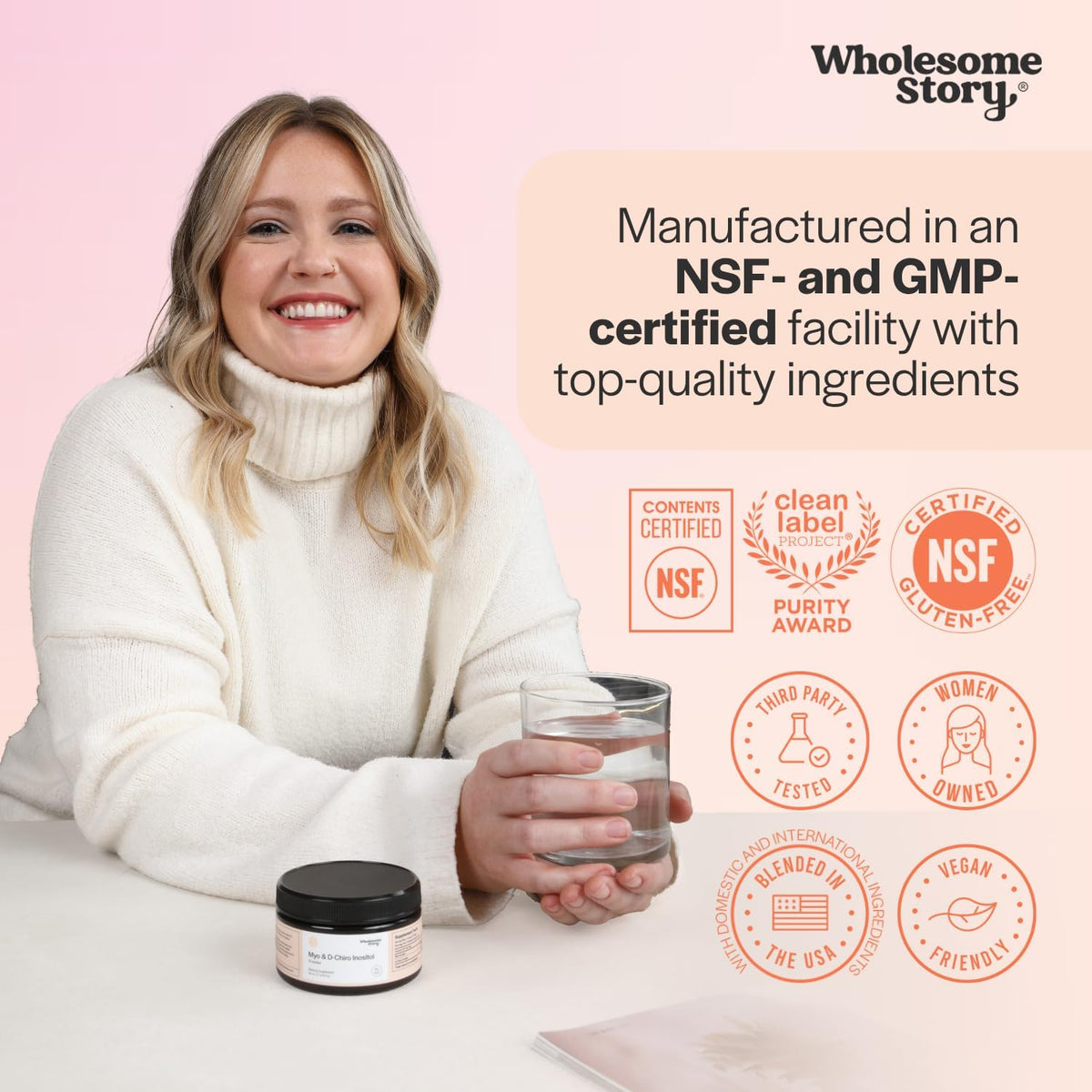 Inositol Supplement Powder with MTHF Folate + Vitamin D3 | Myo-Inositol & D-Chiro Inositol | Hormonal Balance & Healthy Ovarian Support | Vitamin B8 | Alternative to Inositol Capsules | 30 Servings
