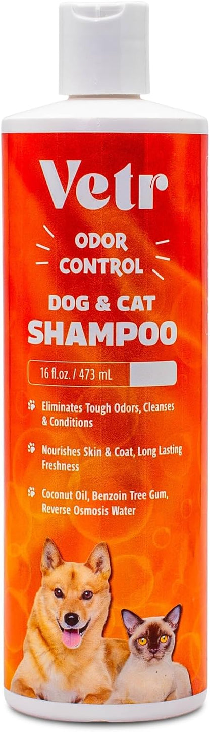 Vetr Pet Odor Eliminator Pet Shampoo, 16 oz - Fresh & Clean Scent, All Natural, Nourishes Skin & Coat