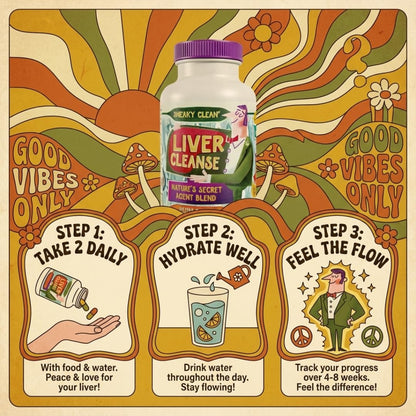 Hippie Farms Liver Cleanse Support Supplement w Organic Milk Thistle - Nature's Secret Agent Blend - 60 Vegan Capsules