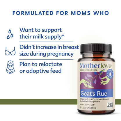 Motherlove Goat’s Rue (120 Liquid caps) Lactation Supplement for Breast Tissue Development & Supporting Breast Milk Supply —Non-GMO,